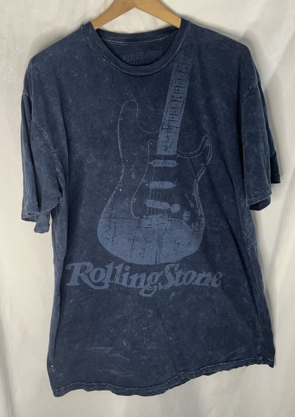 ROLLING STONE COLLECTION GUITAR T-SHIRT Blue FADED UNISEX XL